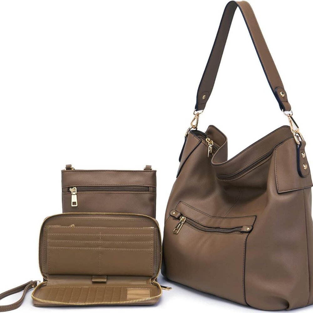 Large Crossbody Bags Ladies Shoulder Handbags Purse and Wallet Set for Women Tot